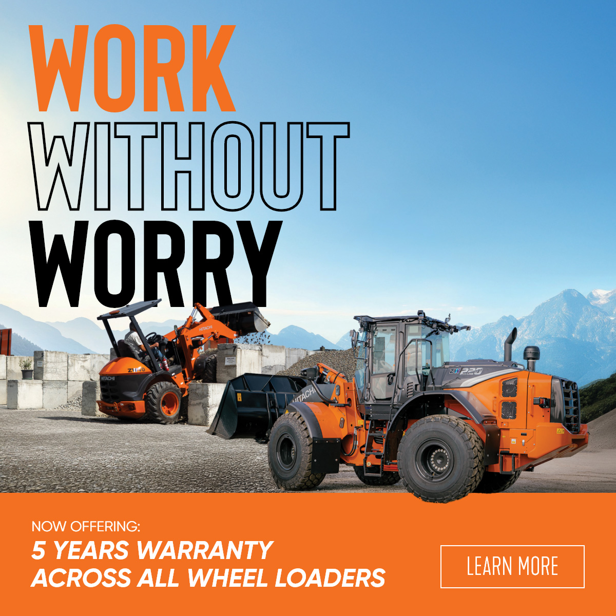 Hitachi Wheel Loaders, extended warranty